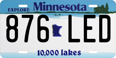 MN license plate 876LED