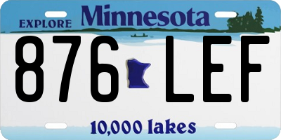 MN license plate 876LEF
