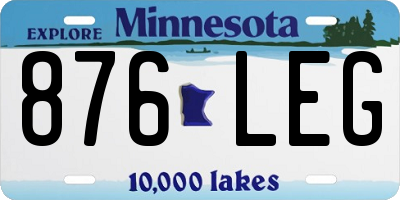 MN license plate 876LEG