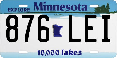 MN license plate 876LEI