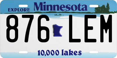 MN license plate 876LEM