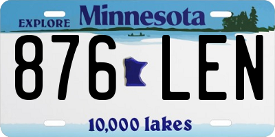 MN license plate 876LEN