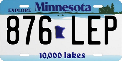 MN license plate 876LEP