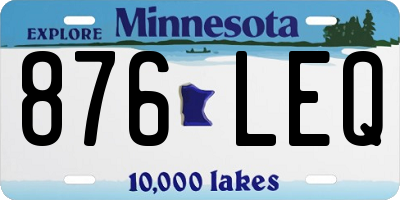 MN license plate 876LEQ