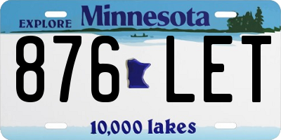 MN license plate 876LET