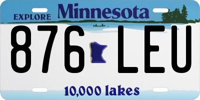 MN license plate 876LEU