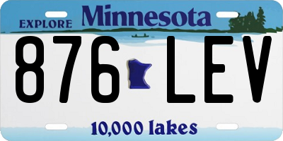 MN license plate 876LEV