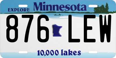 MN license plate 876LEW