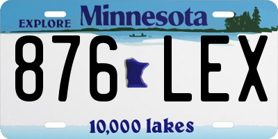 MN license plate 876LEX