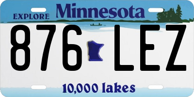 MN license plate 876LEZ