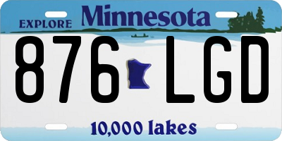 MN license plate 876LGD