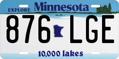 MN license plate 876LGE