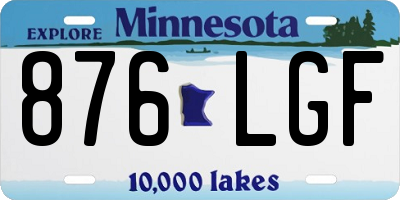 MN license plate 876LGF