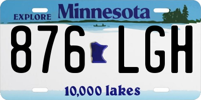 MN license plate 876LGH