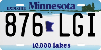 MN license plate 876LGI