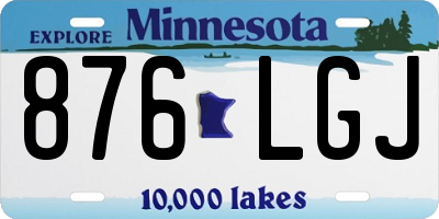 MN license plate 876LGJ