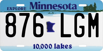 MN license plate 876LGM