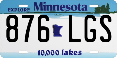 MN license plate 876LGS