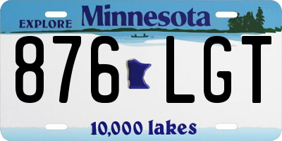 MN license plate 876LGT