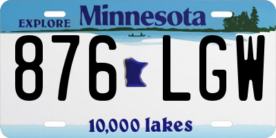 MN license plate 876LGW