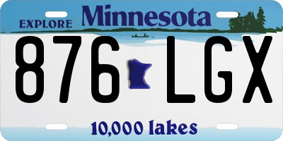 MN license plate 876LGX