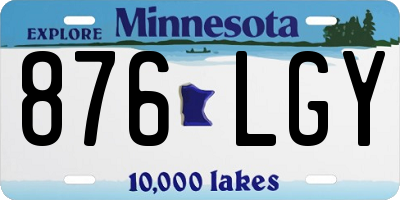 MN license plate 876LGY