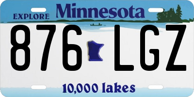 MN license plate 876LGZ