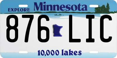 MN license plate 876LIC
