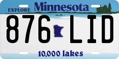 MN license plate 876LID