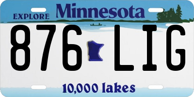 MN license plate 876LIG