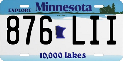 MN license plate 876LII
