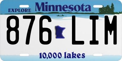 MN license plate 876LIM