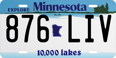 MN license plate 876LIV