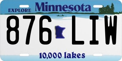 MN license plate 876LIW