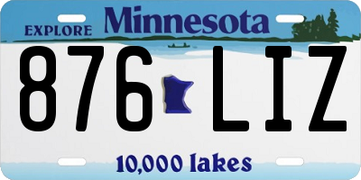 MN license plate 876LIZ