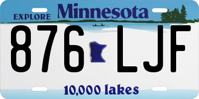 MN license plate 876LJF