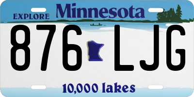 MN license plate 876LJG
