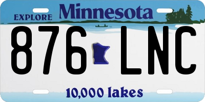 MN license plate 876LNC