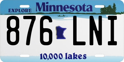 MN license plate 876LNI