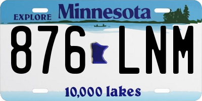 MN license plate 876LNM