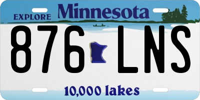MN license plate 876LNS