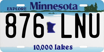 MN license plate 876LNU