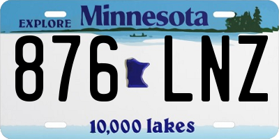 MN license plate 876LNZ