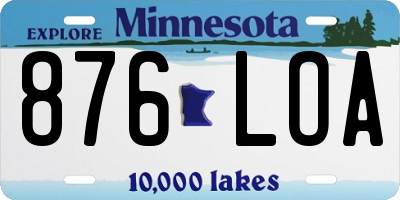 MN license plate 876LOA