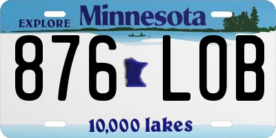 MN license plate 876LOB