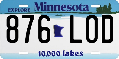 MN license plate 876LOD
