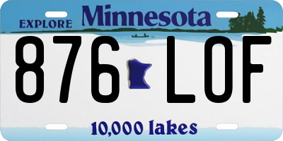 MN license plate 876LOF