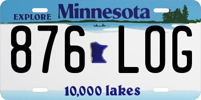 MN license plate 876LOG