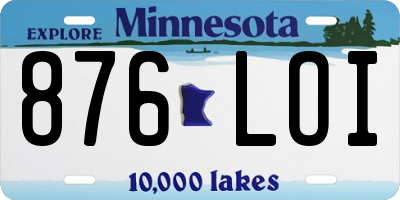 MN license plate 876LOI