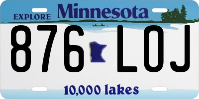 MN license plate 876LOJ